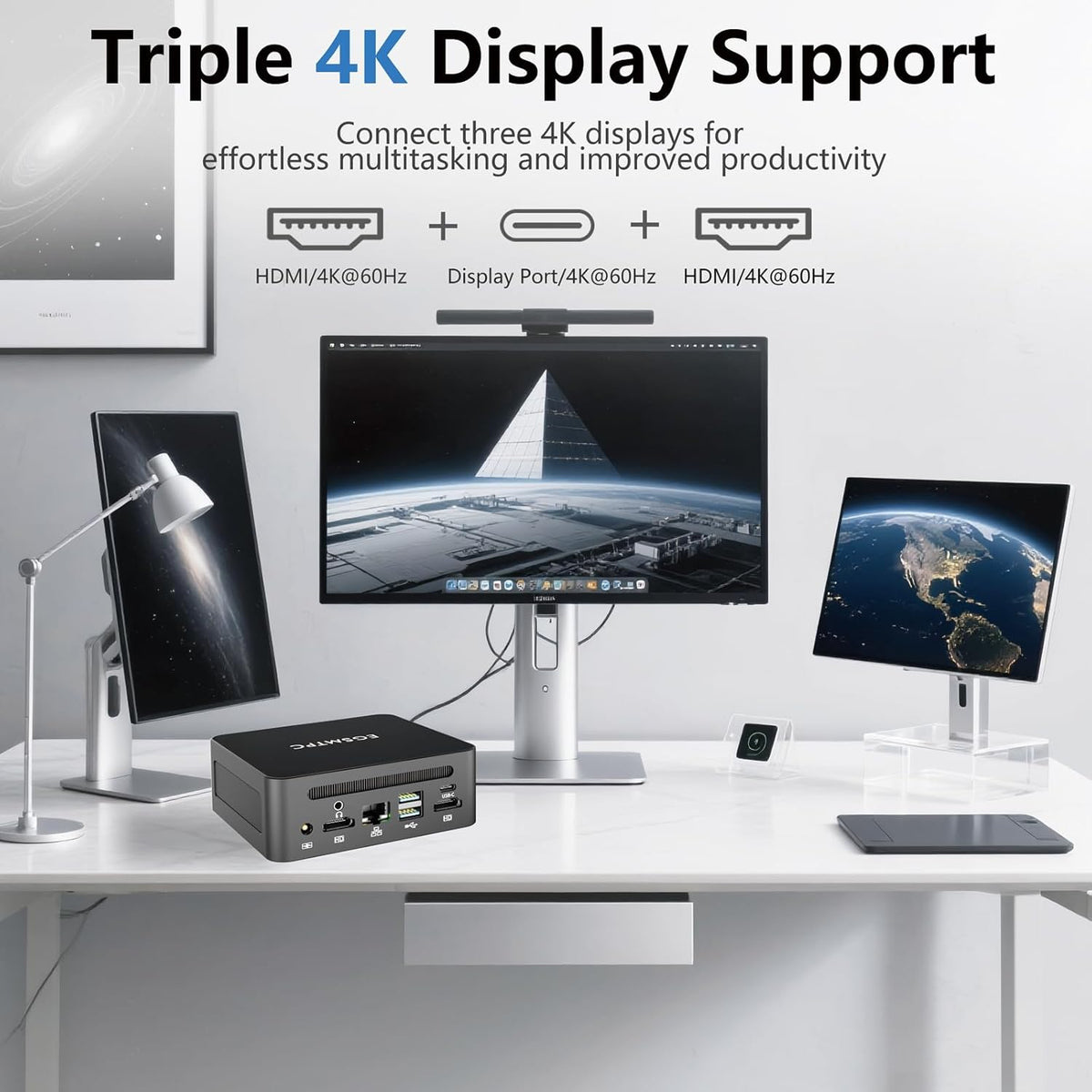 Mini Desktop Computer, Intel Core i5-12450H (Up to 4.40GHz), 16GB DDR4 RAM, 512GB M.2 SSD, Mini PC Supports Triple 4K Display, USB 3.2, Wi-Fi 6, BT 5.2, RJ45 2.5G