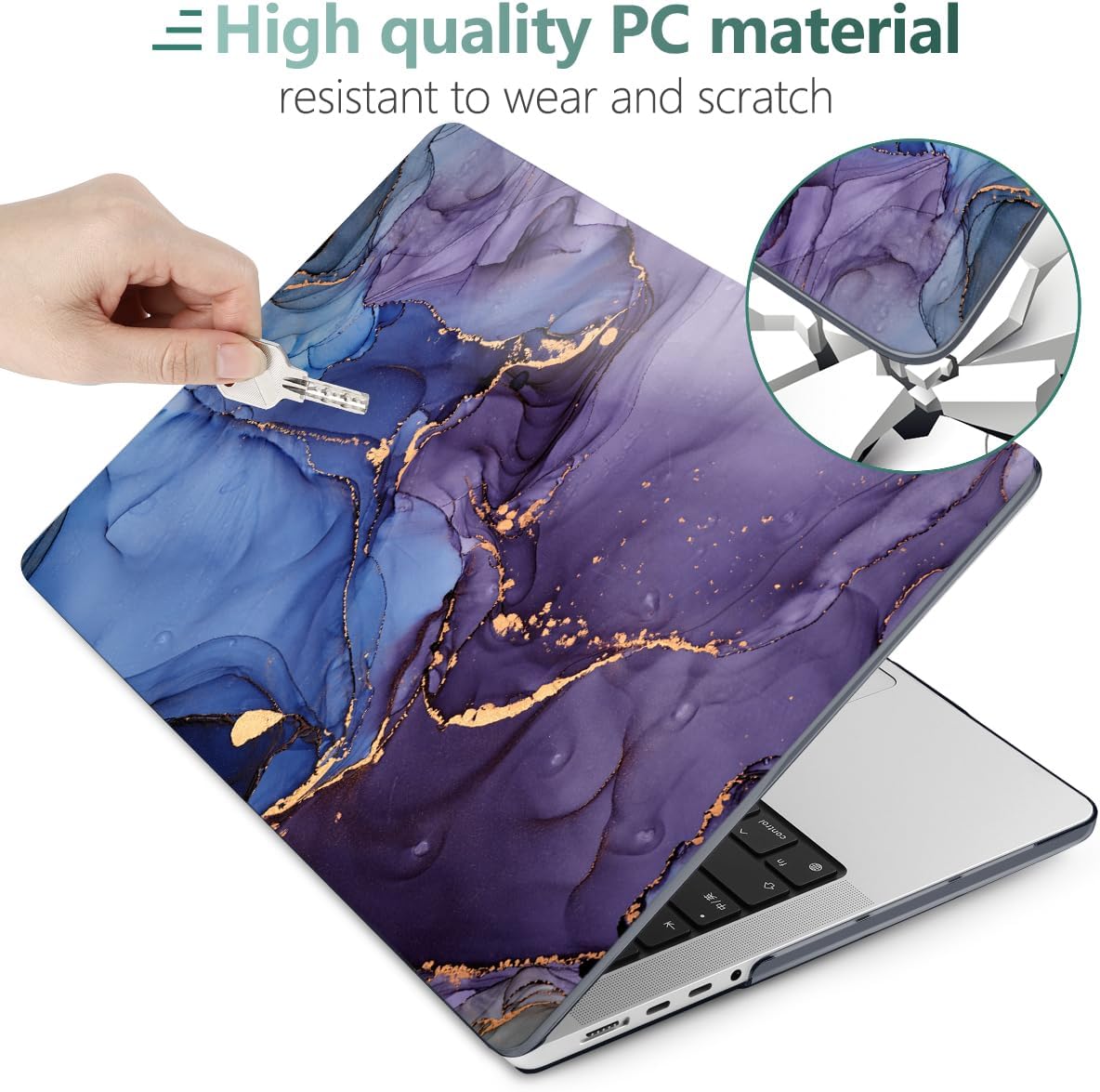 DONGKE for M4 MacBook Pro 16 Inch Case 2024 2023 2021 A3403 A3186 M3 A2991 M2 A2780 M1 A2485 Pro/Max Chip, Plastic Hard Shell Case & Keyboard Cover for Mac Pro 16 with Touch ID, Abstract Marble