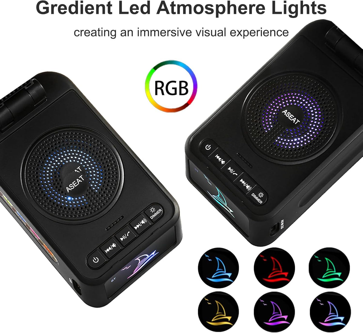 Gifts for Men Women, Cell Phone Stand with Bluetooth Speaker Led Light, Unique Gifts for Dad Him Husband Boyfriend, Cool Gadget Compatible with iPhone/Android, Ideal Gifts for Christmas