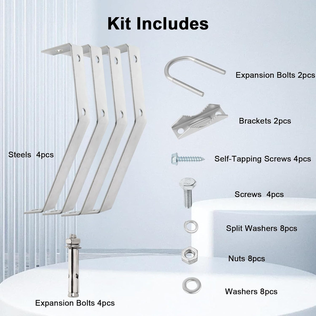 10 Inch (2-Leg 2-Leg) XRDS-RF Antenna Wall Mount Heavy-Duty Stand Off Wall Mast Mount Windproof Mounting Bracket for TV