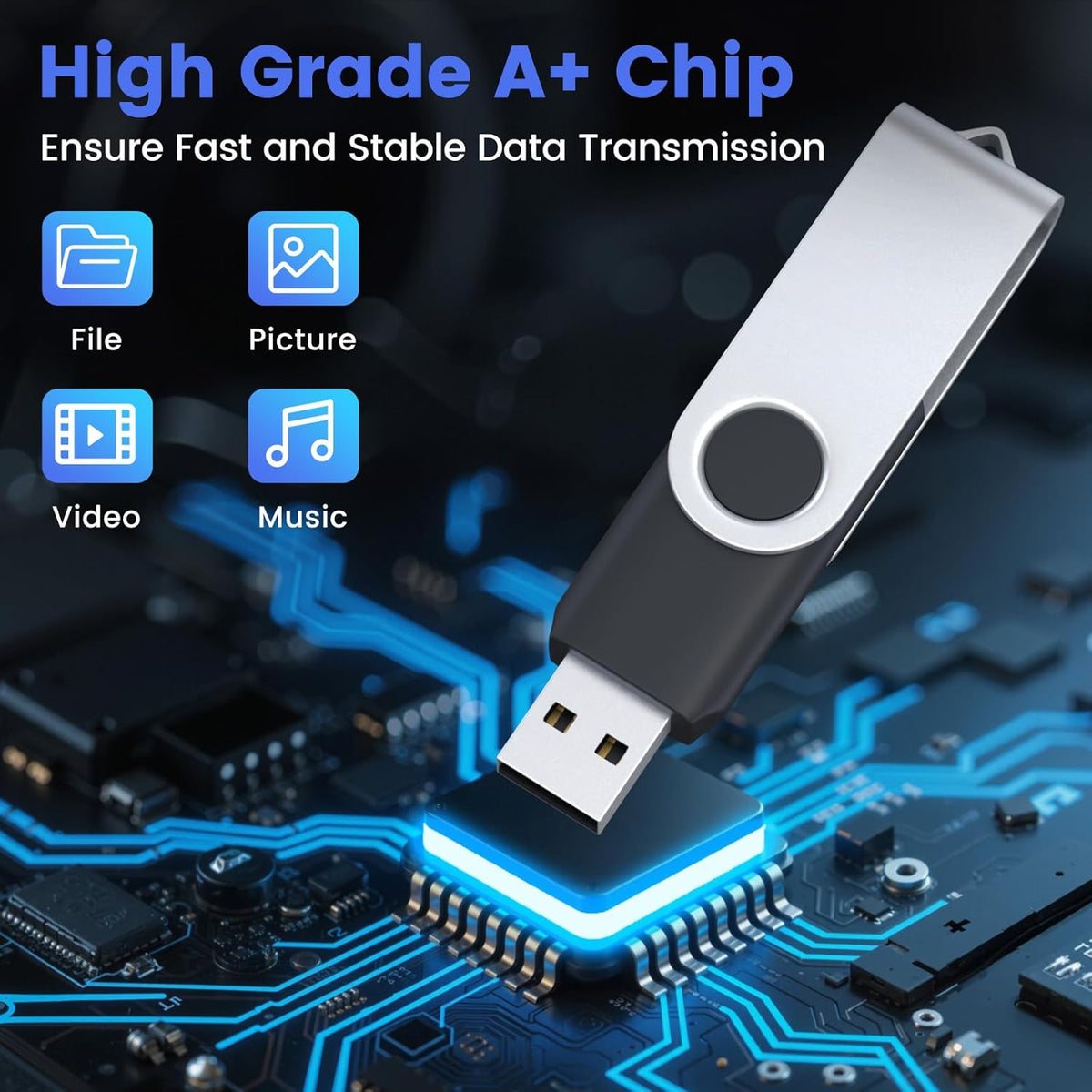 ABLAZE 4GB USB Flash Drive 100 Pack, USB 2.0 Thumb Drives Bulk Memory Sticks Pendrives 100PCS (Mixcolors)