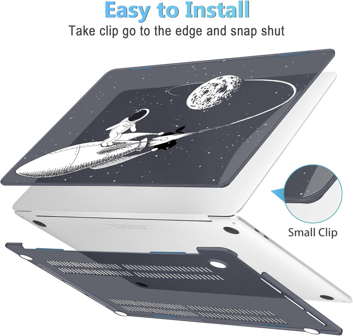 Mektron Case for MacBook Pro 16 Inch A2141 Cover 2019 Release 16" with Liquid Retina Display/Touch ID, Plastic Hard Shell with Keyboard Skin & Screen Protector & Dust Plug, Spaceman