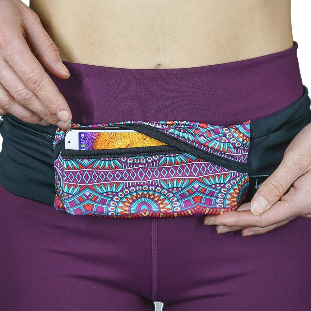 3 Pocket Adjustable Running Belt Waist Pack, Fanny Pack For Working Out With Sweat Resistant Backing, Holds All iPhone Models