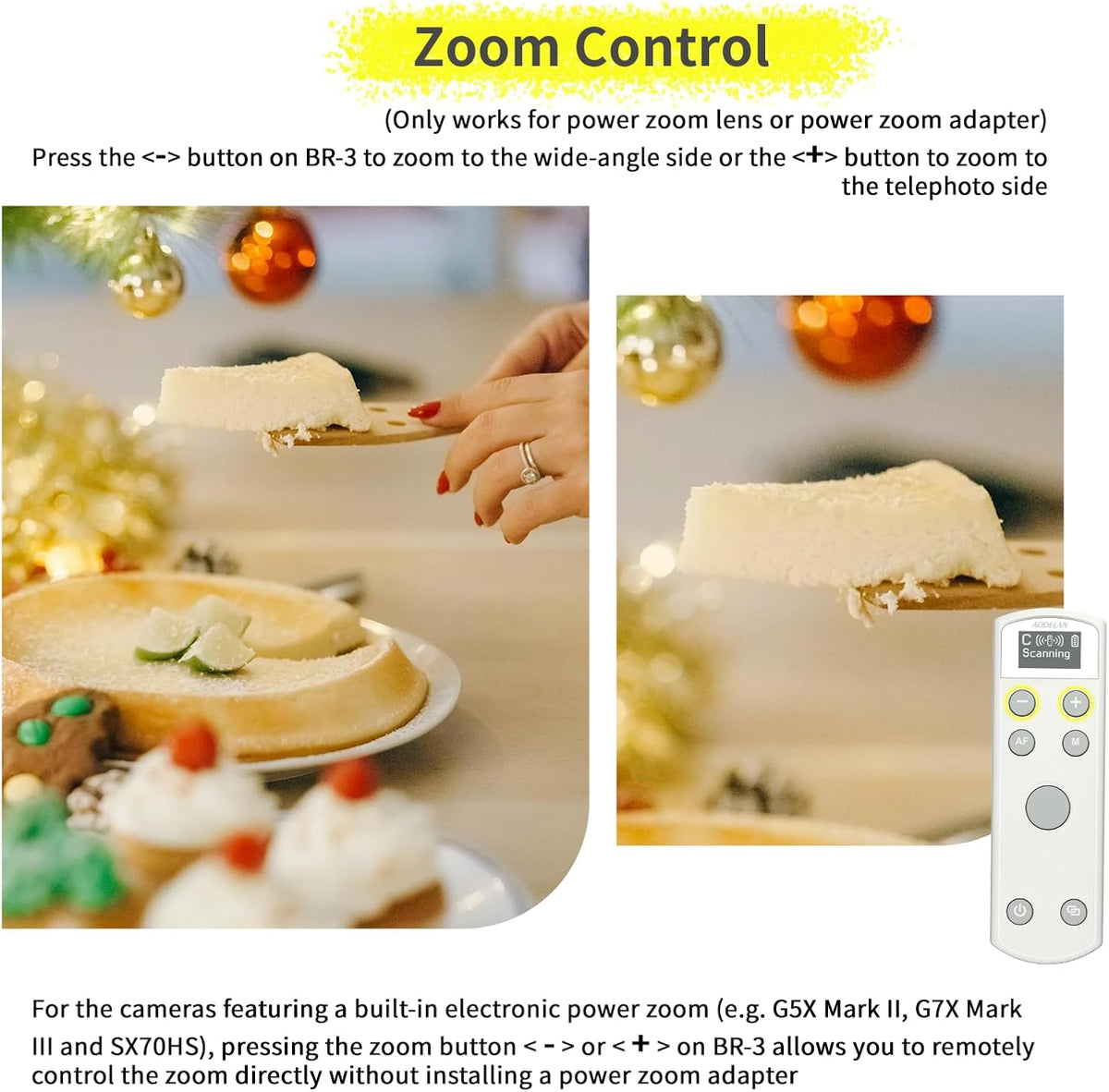 Remote Control for Canon Camera,Rechargeable Wireless Shutter Release with OLED Screen for Canon EOS RP, EOS R, R5, R6, M50, M50 II, 6D Mark II, 77D, 850D, 800D, Rebel T7i, T8i; Replaces BR-E1 (white)