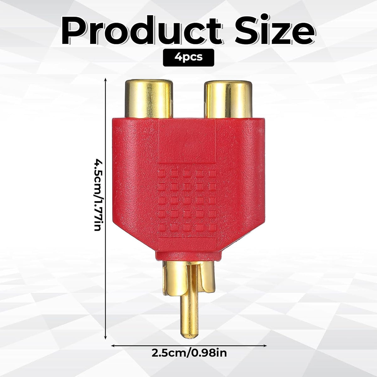 Eldraqth 2 1 4 RCA Splitter, RCA Y Splitter Adapter Female to Male AV Adapter for Audio Video AV TV Cable Convert, Plug