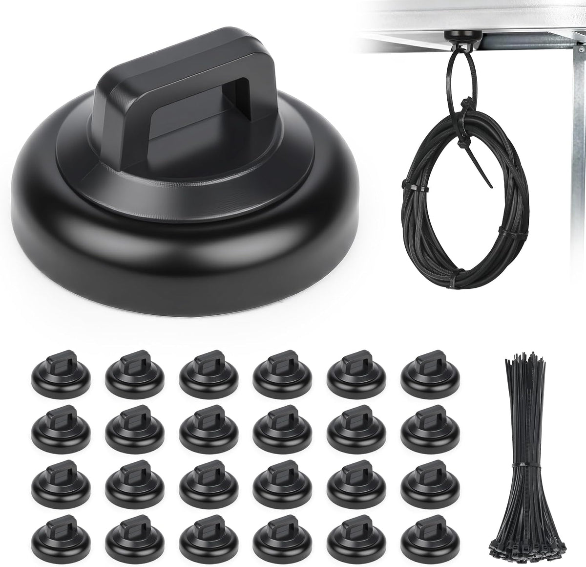 100 HOMAR magnetic zip tie mount Magnetic Zip Ties Mount Base Holder with Pcs Cable Zip Ties, Strong Magnet Wire