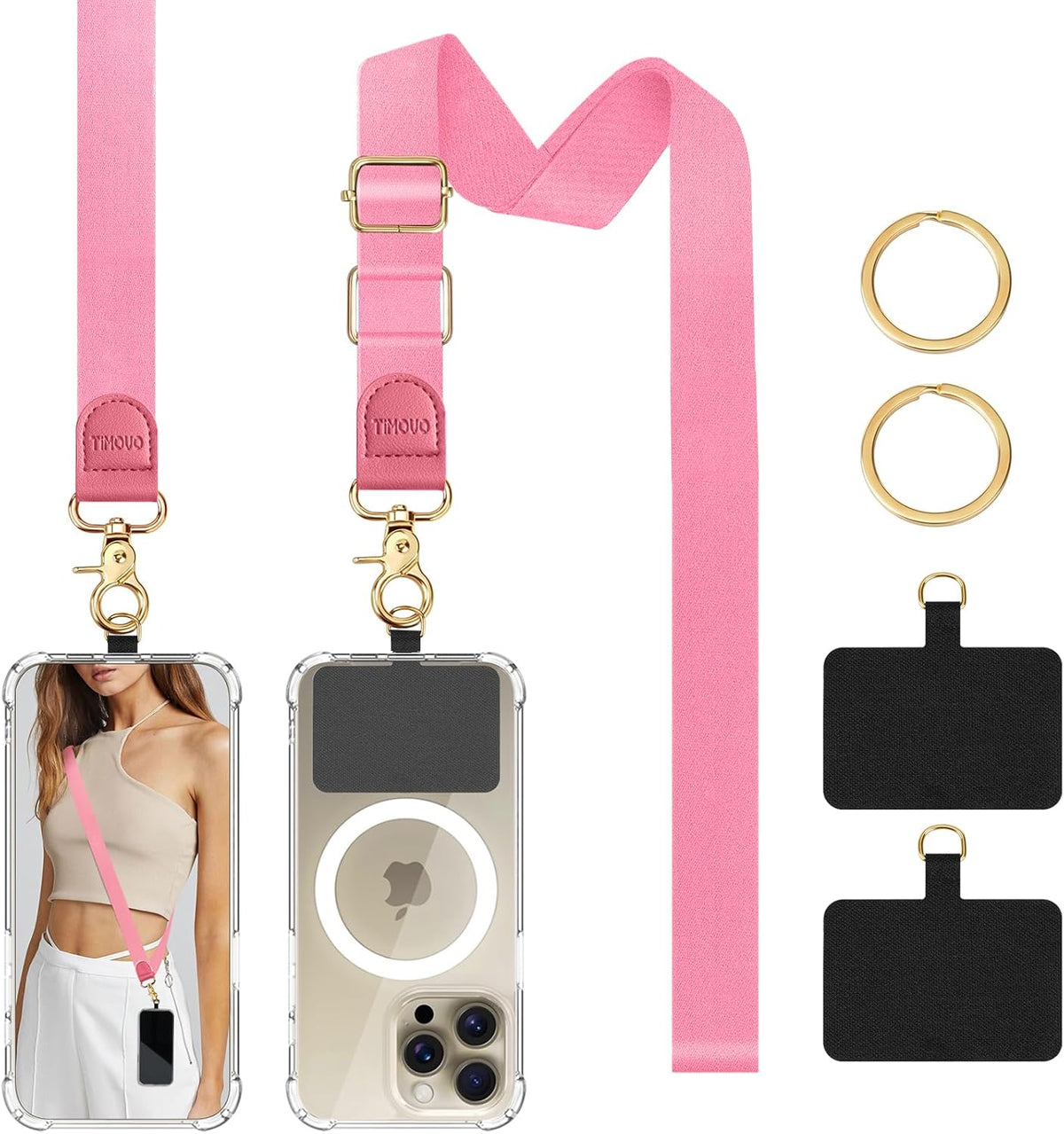 TiMOVO Phone Lanyard Crossbody Wrist Strap, Adjustable Anti-Theft Strap for Smartphone Case