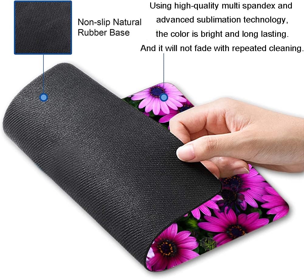 Mouse Pad, Premium-Textured Mouse Mat, Non-Slip Rubber Base Mousepad for Laptop, Computer & PC,9.5×7.9 in,African Daisy