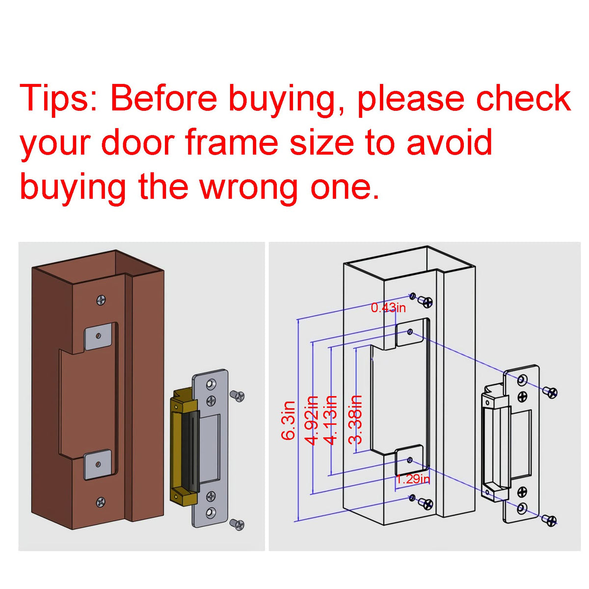 MIMIRACLE Heavy Duty Electric Door Strike Lock ANSI Standard Fail-Secure or Fail-Safe Adjustable for Access Control System Cylindrical Mechanical
