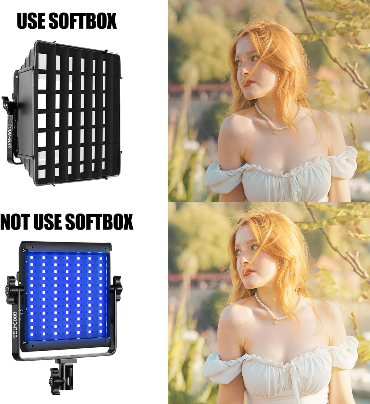 GVM 800D RGB Photography Lighting Kits with 3 Softboxes, 3 Packs Studio Lights with Bluetooth Control, YouTube Video Light with Upgrade18 Lighting Scenes, led Panel Lights for Video Recording