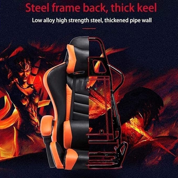 Office Chair Office Chair for HomeComfortable Lift Swivel Chair Office Chair E-Sports ChairHigh Back Gaming Chair Adjustable Office Chair with Footrest Computer Chair Kneeling ChairOrange Chair