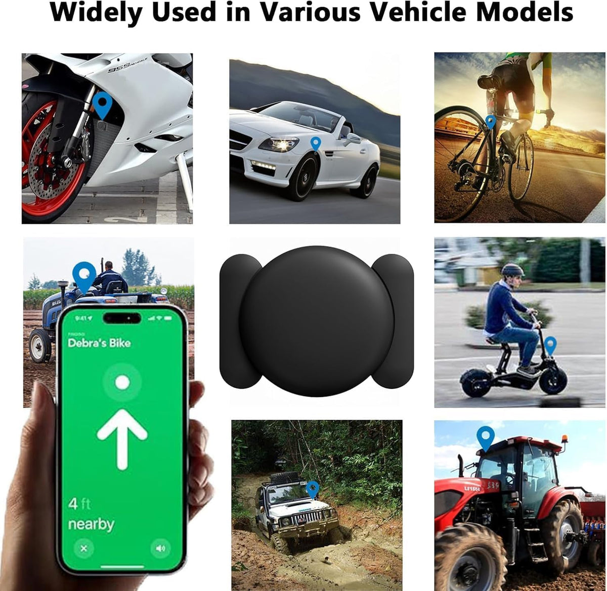 HONGTOP H (Black,1PCS) Mini GPS Tracker for Vehicles,Tracker Device for Vehicles No Subscription No Monthly Fee Car