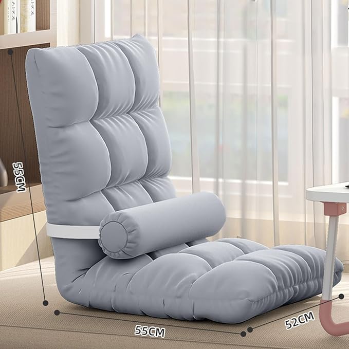 Floor Gaming Chair Convertible Lazy Sofa Chair with 5-Position Adjustable Backrest Meditation Chair Removable and Washable Chair Cover for Reading Meditating(White)