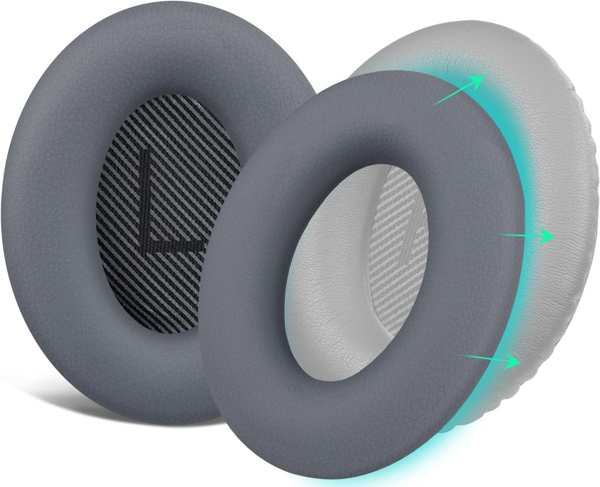 SOULWIT Silicone Ear Pads Cover Protector for Bose QuietComfort QC15 QC25 QC2 QC35 QC45/Ae2 Ae2i Ae2w/SoundTrue & SoundLink AE Headphones Cushions, Sweatproof, Easily Washable - Titanium