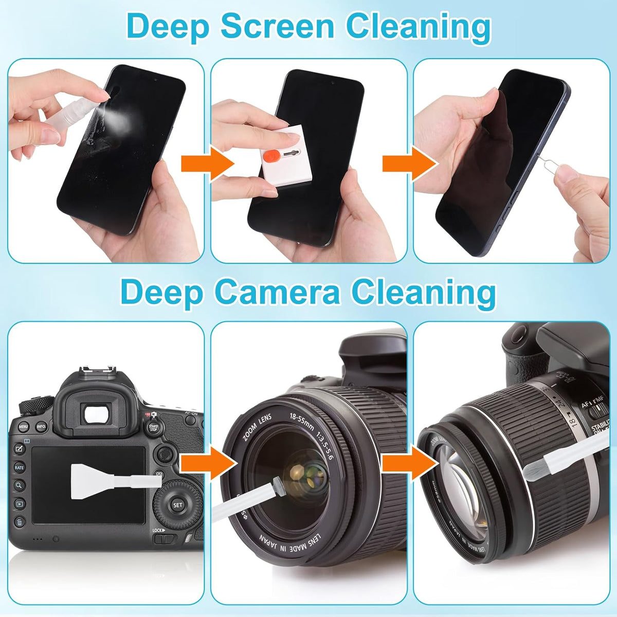 ARVOK Phone and Laptop Cleaning Kit, 32 in 1 Computer Laptop Cleaner Kit, Multi-Function Electronic Cleaner Kit for Earbuds, Cellphones, Keyboard, Screens, Camera Lens, Chargers, Electronics Devices