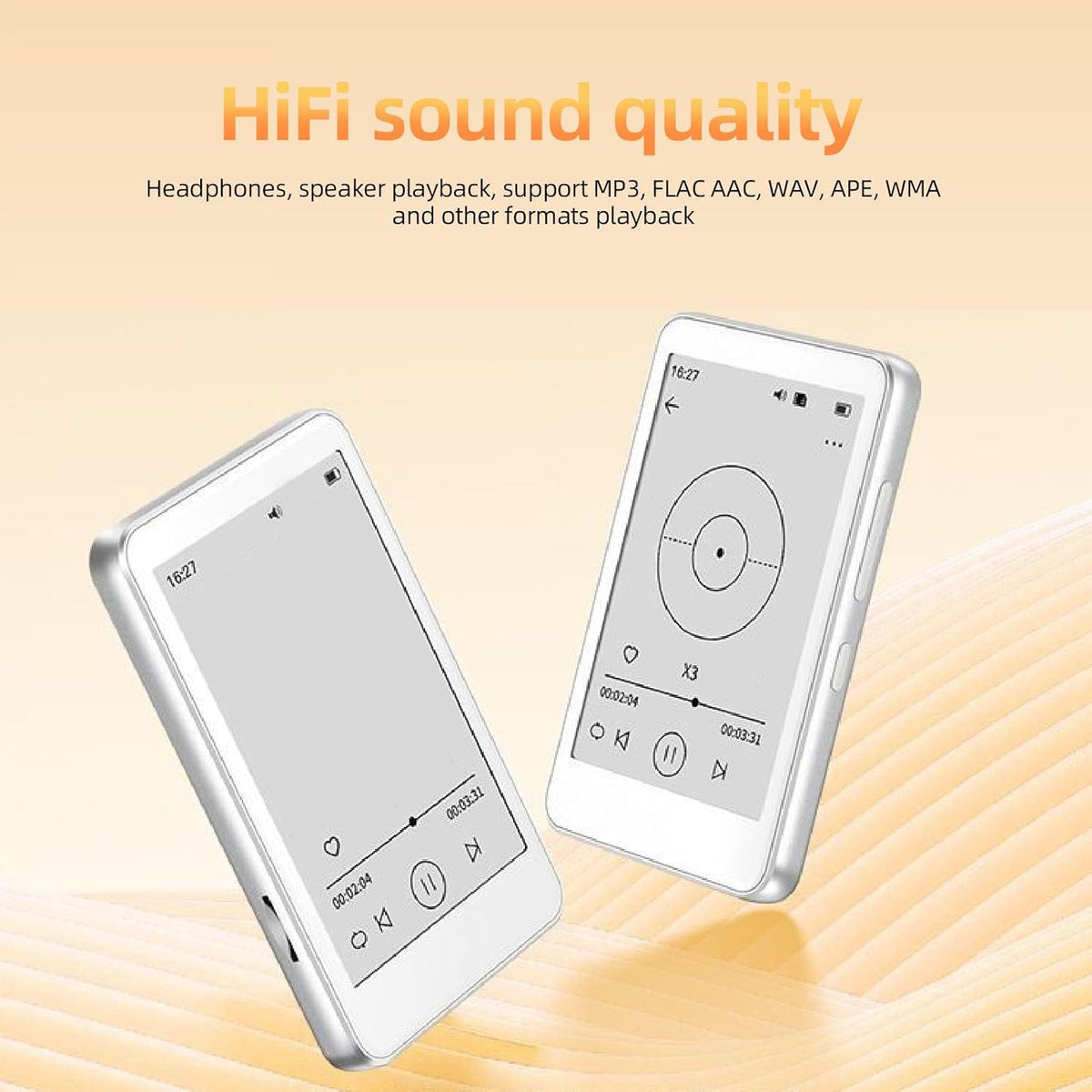 GOWENIC 2.7in 2 1 MP3 5.0, MP3, Ink Ebook Readers, in Player E Reader with Bluetooth Supports APE, FLAC, WAV, TXT