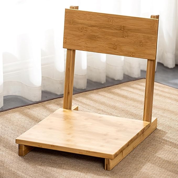 BTZHY Floor Chair Portable Floor Chair Legless Tatami Chair Solid Wood Legless Reclining Chair Home Windowsill Lazy Back Chair Living Room Meditation Floor Chair(A)