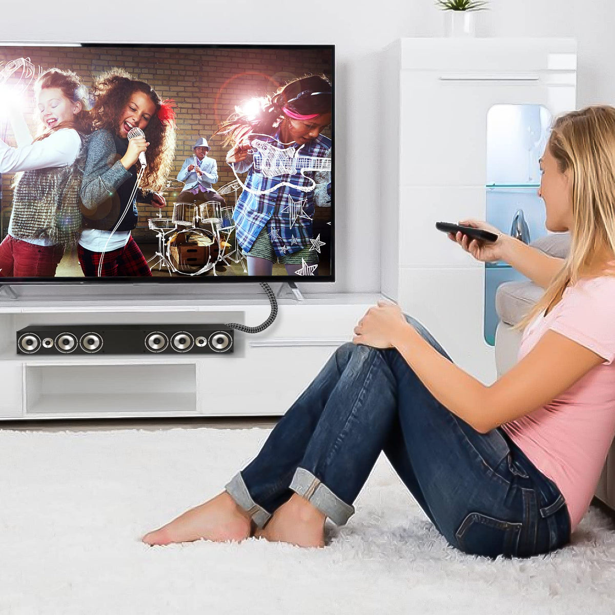 90 [22ft/7M] 360 EMK Degree Right Angle Optical Audio Cable - Rotatable Digital Toslink SPDIF Cable for Soundbar to TV