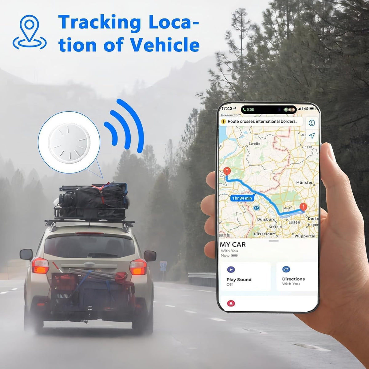 HONGTOP H (Black,1PCS) Mini GPS Tracker for Vehicles,Tracker Device for Vehicles No Subscription No Monthly Fee Car