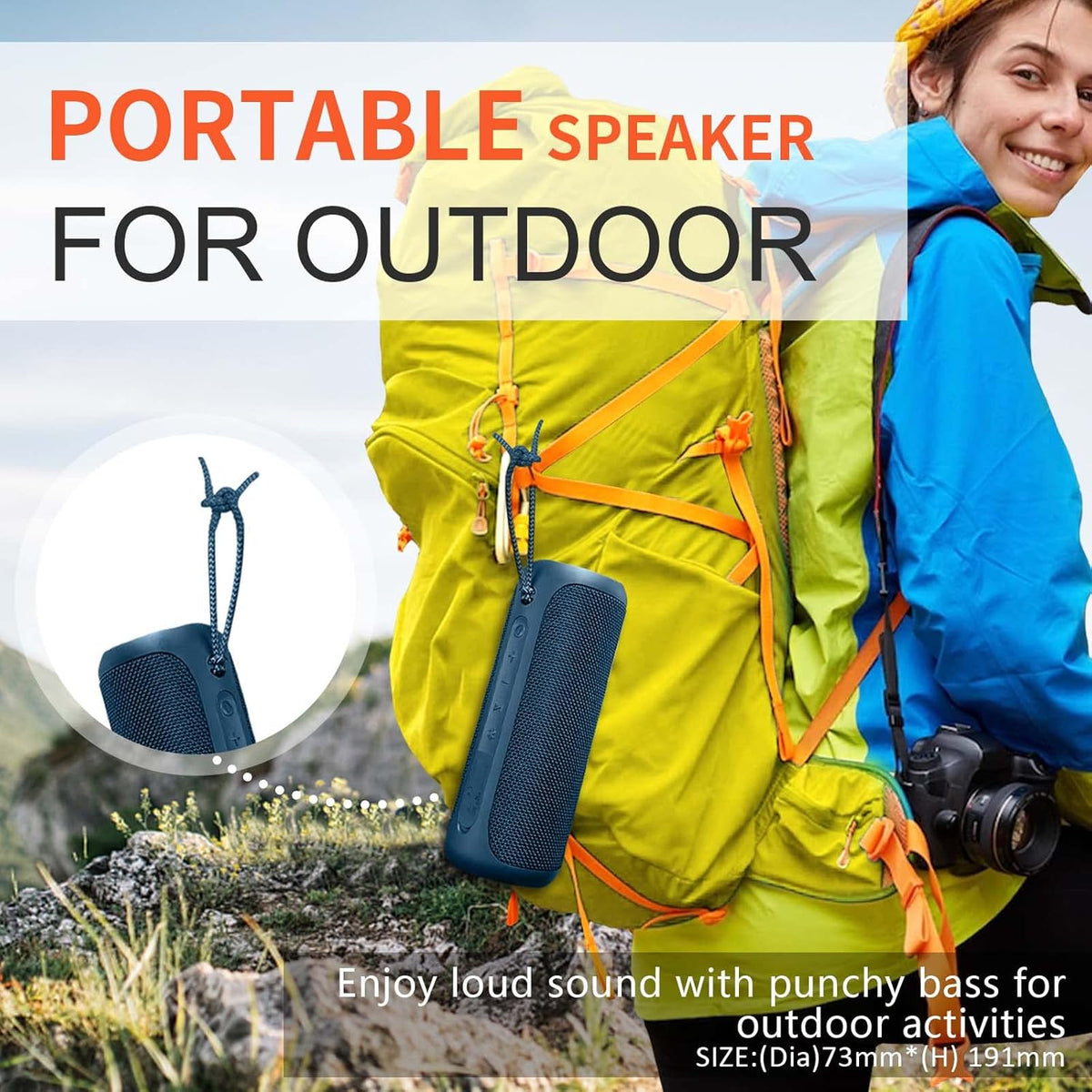 SOWO Portable Bluetooth Speaker, IPX7 Waterproof Wireless Bluetooth Speaker, Bassboom Technology, 25W Loud Stereo Sound, LED Light with TWS Pairing, 16H Playtime for Home and Outdoor -Blue