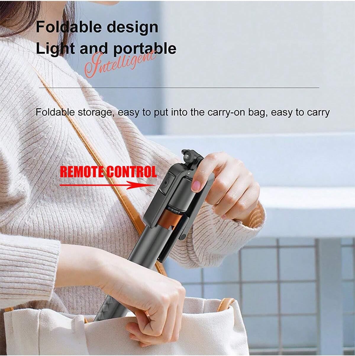 Auto Face Tracking Phone Holder, 360° Rotation Phone Tripod with Wireless Remote and Phone Holder, Selfie Stick Tripod for iPhone、Android Phone, Applied to YouTube, Vlog/TIK Tok
