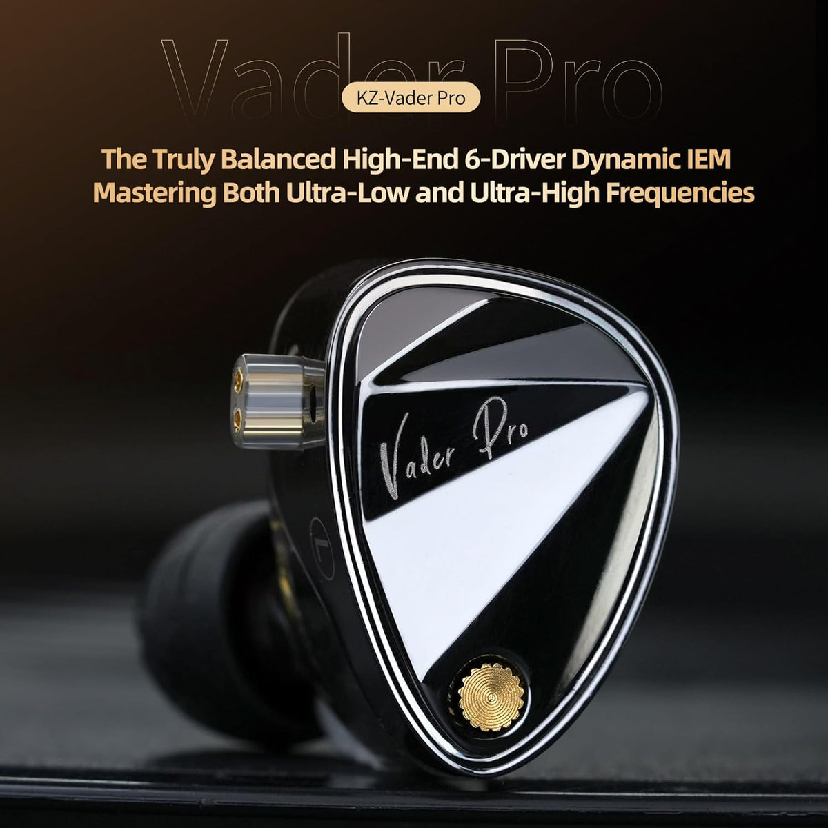 KZ Vader Pro in-Ear Monitors Gaming Earbuds, Triple Dynamic Driver IEM with 4 Tuning Switches, Clarity in All Frequency Stereo Sound Comfortable Noise Isolating Earphones for Stage and Studio (NNMIC)