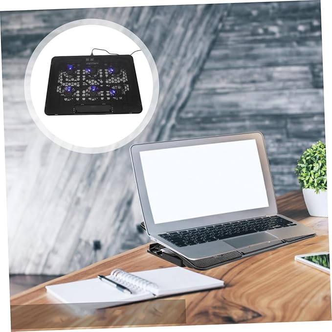 Laptop Cooling Stand Adjustable Height Laptop Cooler Dual Fans Portable and Lightweight Notebook Stand for Efficient Heat Dissipation and Ergonomic Comfort Compatible