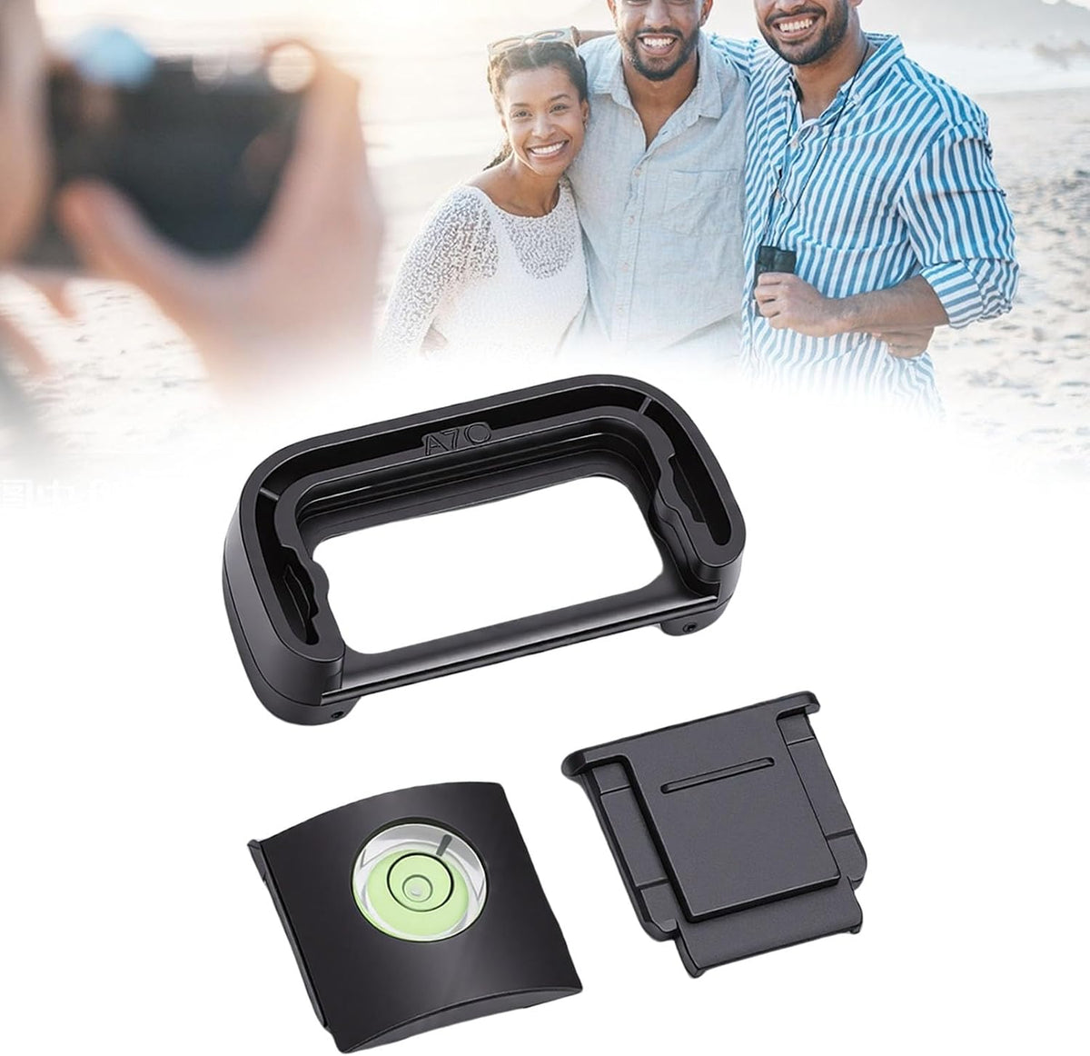 A7C Yunseity Camera Eyecup Viewfinder Eyepiece, Soft Silicone Eyecup with Bubble Spirit Level and Hot Shoe Cover