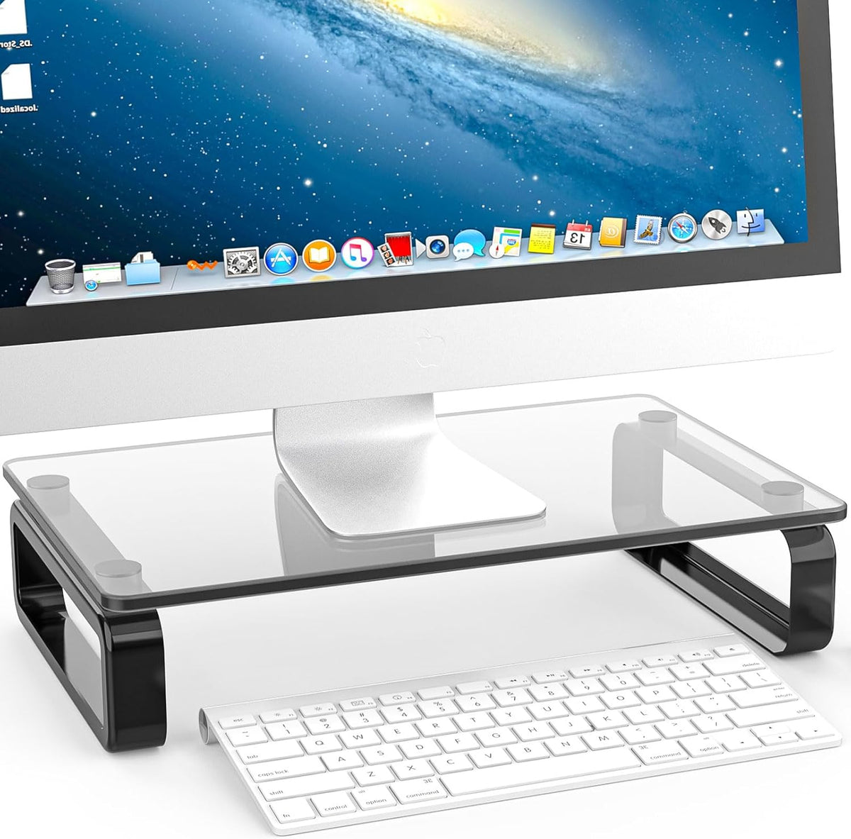 HD02B-001U Hemudu Computer Monitor Stand Riser Multi Media Desktop Stand for Flat Screen LCD LED TV, Laptop/Notebook