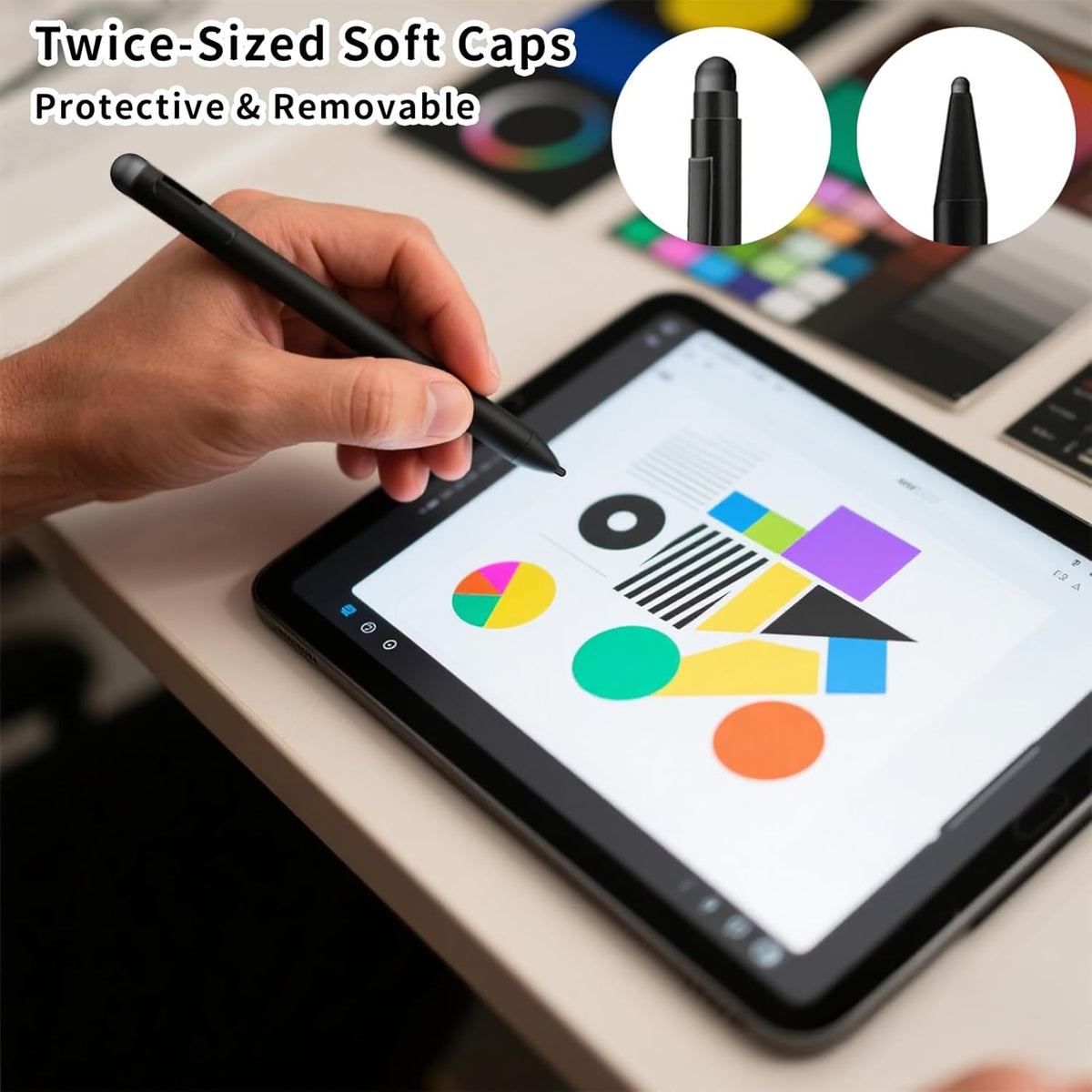 30PCS Rubber Tips for Stylus Pens, 2 Size 0.2'' & 0.28'' Replacement Nibs for Touch Screen Pen & No Scratches Soft Sensitivity Stylus Ends Replacement Tips for Stylus Pens