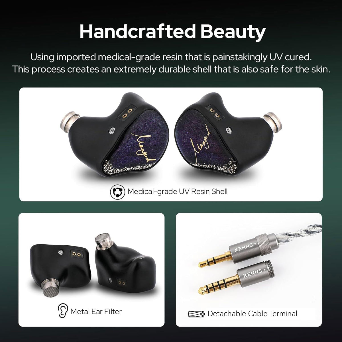 Linsoul Xenns Mangird Tea PRO in Ear Monitor, 6BA+2DD Hybrid Earphone IEM, Wired Gaming Earbuds with Detachable IEM Cable for Musician Audiophile
