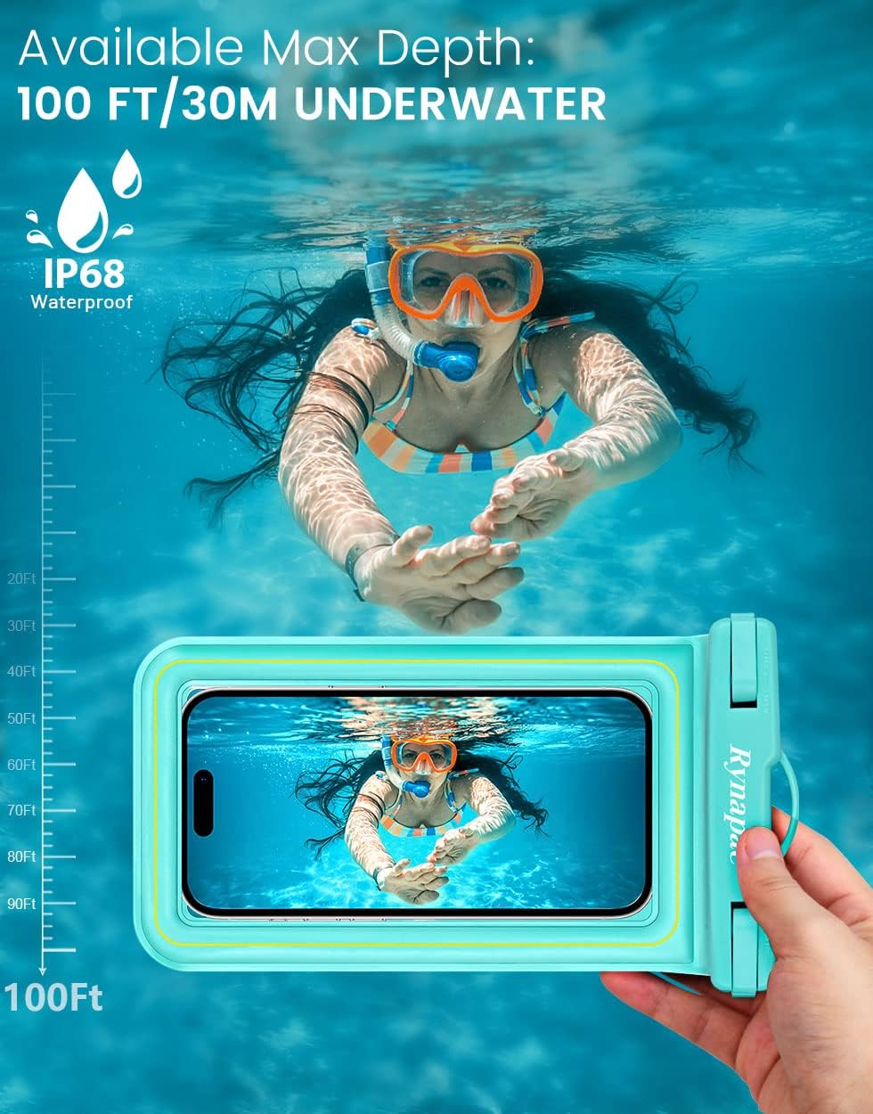 IP68 Waterproof Phone Pouch, Floating Waterproof Phone Case for iPhone 16 15 Pro Max Galaxy S24+ S23 Pixel 8 Pro with Detachable Lanyard, Cellphone Dry Bags Beach Vacation Essentials -2 Pack