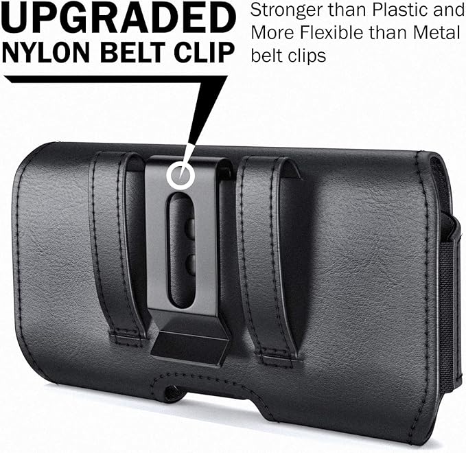DeBin Case for Galaxy S26 S25 S24 5G S23, S22, S21, S20, S10, S9, A10e, A01, Note 10, Cell Phone Belt Holster Clip Pouch Holder Cover (Fits Samsung with Case on) Black