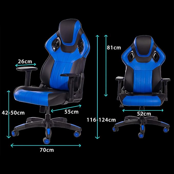 Office Chair Gaming Chair Computer Chair Racing Office Computer Chair Height Adjustable Swivel Chair High Back Task ChairPU Leather Gaming ChairExecutive Game Chair Recliner Gamer Chair fo