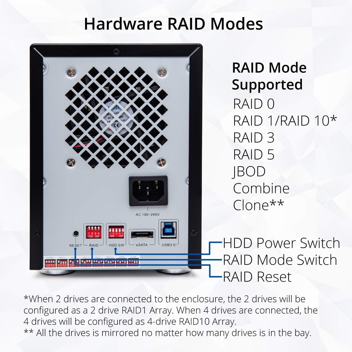 Syba 5 Bay Tool Less Tray Hot Swappable 2.5" 3.5" SATA III RAID HDD External USB 3.0 Enclosure Windows MacOS SY-ENC50118