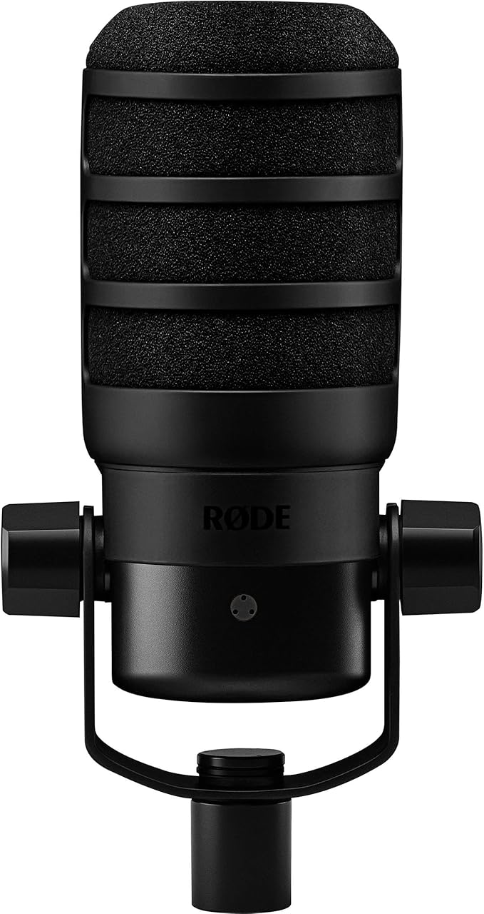 Rode PodMic USB Dynamic Broadcast Microphone with Rode PSA1+ Broadcast Microphone Boom Arm XLR Cable Purple SC27 USB-C to USB-C Cable and Purple WS14 Pop Filter