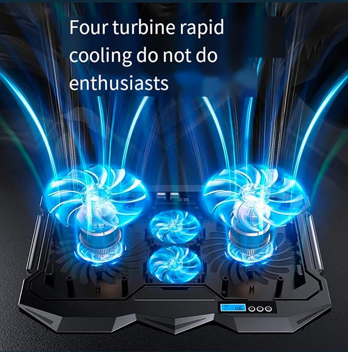 Laptop Cooling pad for Hp 15-bs000 Gaming laptops Laptop Cooler with 4 Fans LCD Display Screen 4 Height 2 USB-A Port Laptop Stand