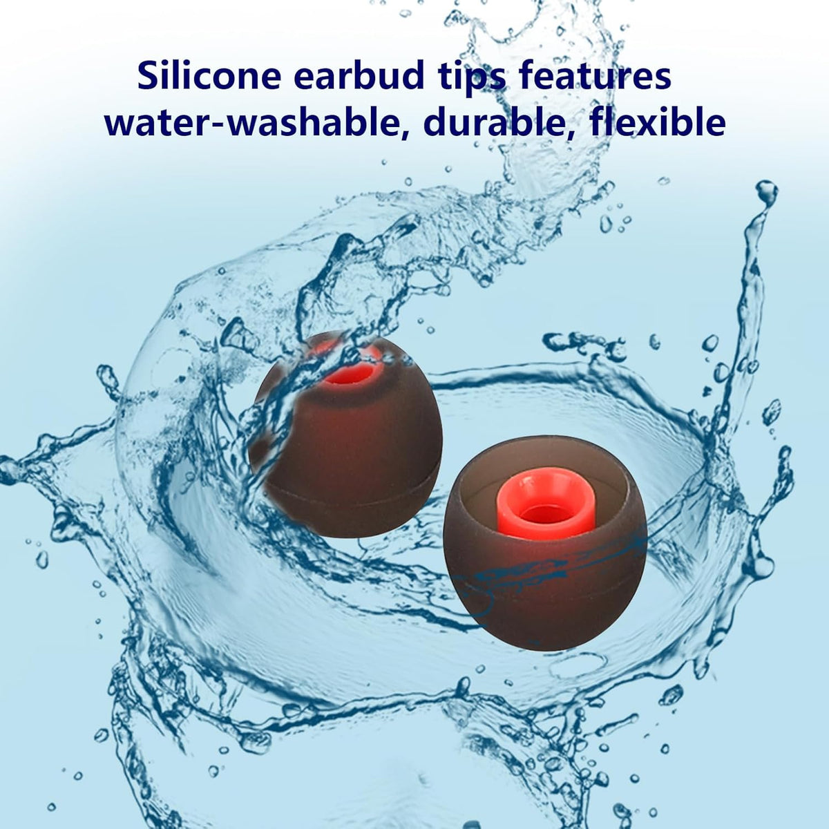 Earbud Replacement Tips Silicone Earbud Tips Earbud Covers Fit for in-Ear Headphones (Inner Hole 3.8mm -5.1mm) Ear Tips Earbud Rubber Tips 9 Pairs S/M/L
