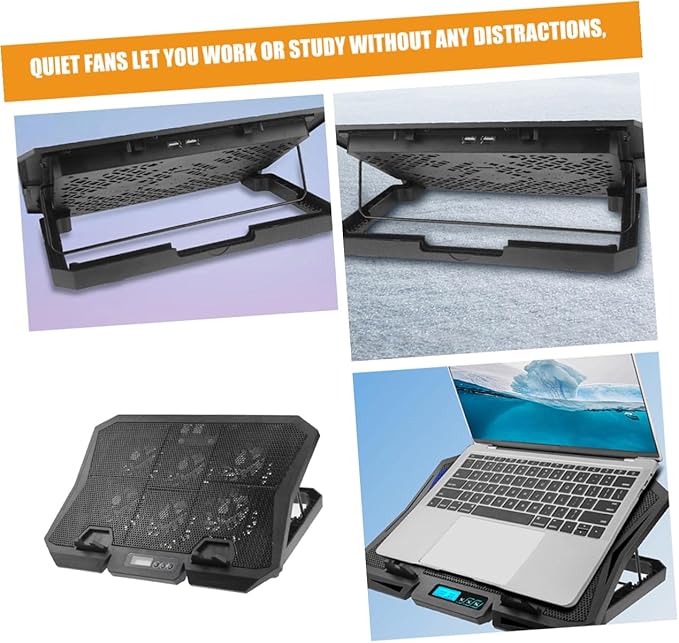 Laptop Cooling Pad 15.6 Inch Quiet Laptop Fan Cooler Stand with Adjustable Speed and Blue Light for PC Notebook Cooling