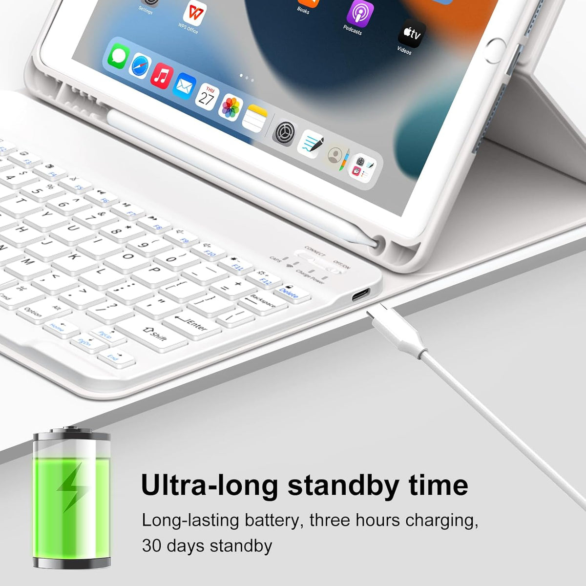 GKABXY 10.2 inch 2021/2020/2019, 9th/8th/7th Case with Keyboard for iPad iPad Generation Detachable Bluetooth Keyboard