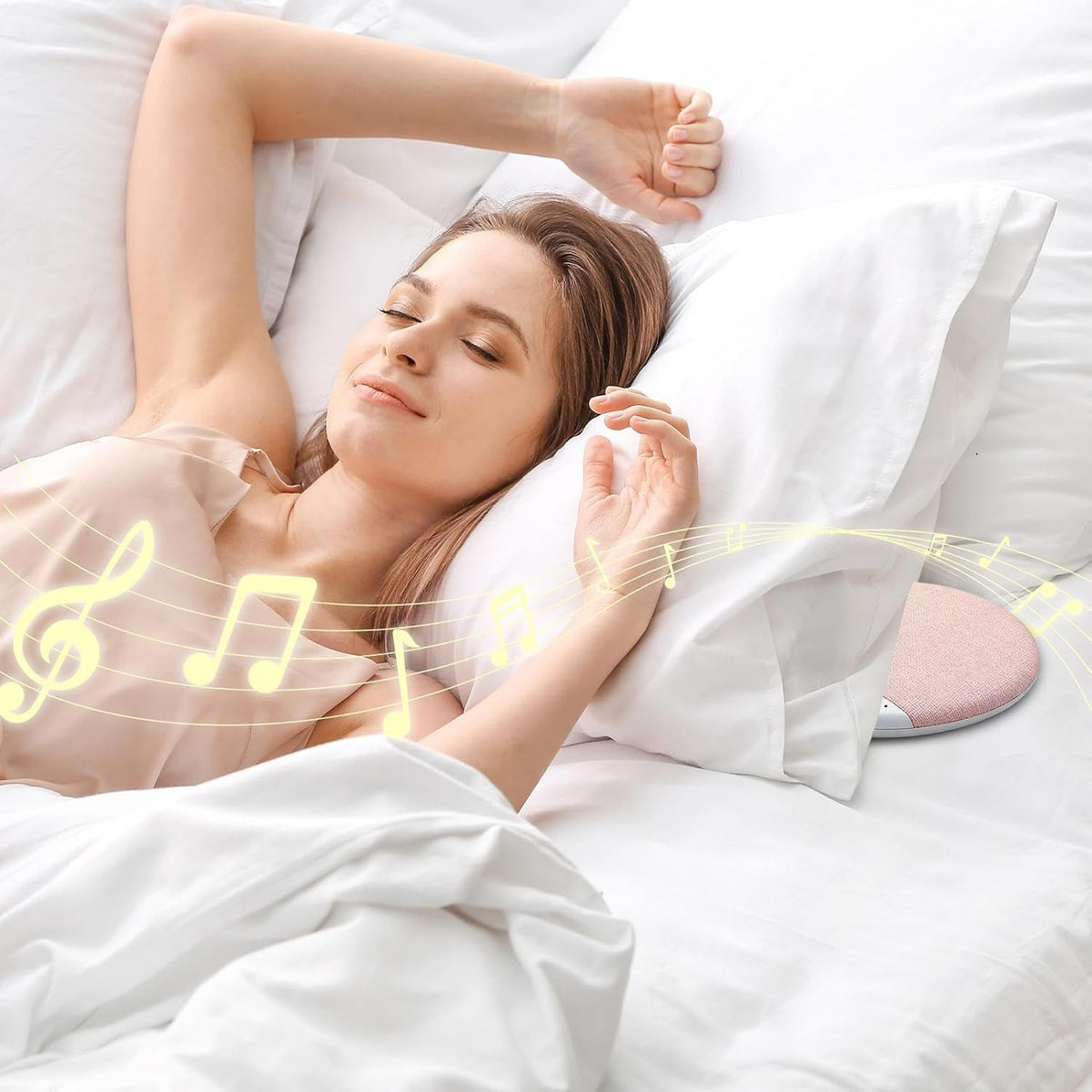 Generic Sleep Headphones Speaker - White Noise Portable Sound, Machine, Ultra Thin Under Pillow Audio Device with Auto