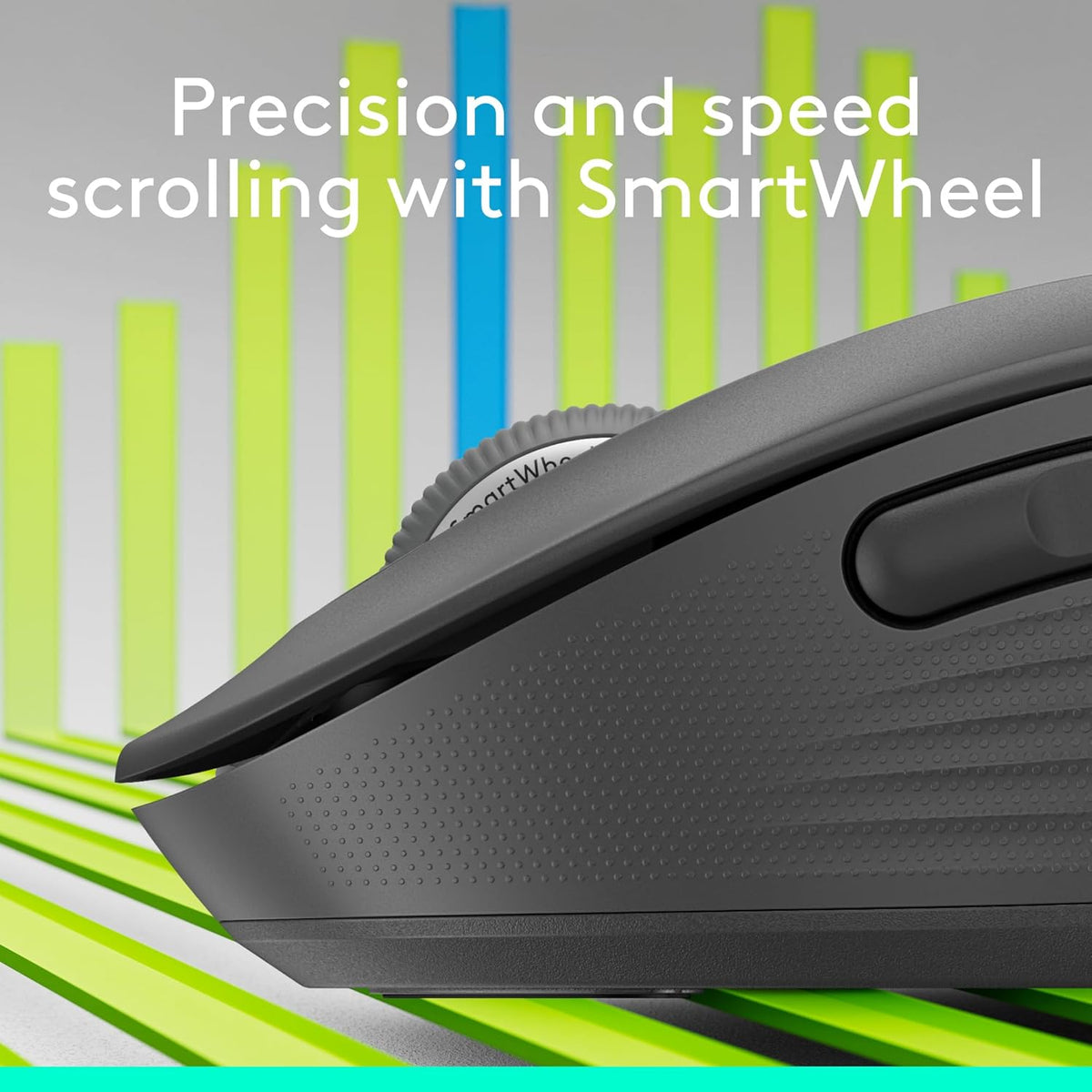 Logitech Signature Plus M750 Wireless Mouse – for Small to Medium Hands, SmartWheel, Bluetooth, Multi Device, 24-Month Battery, Silent Clicks, Customizable Side Buttons, Contoured Shape - Graphite
