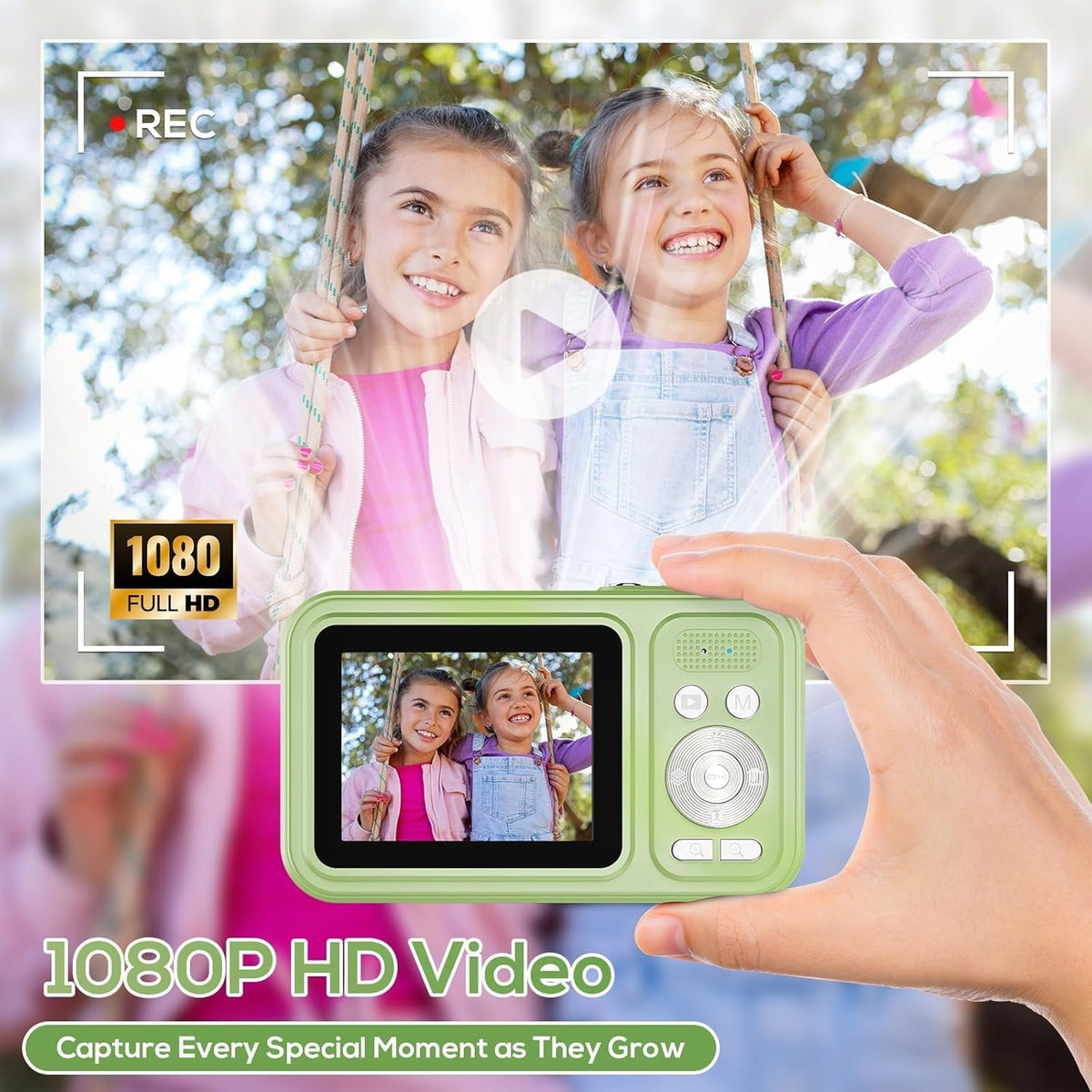 HILDCROA 48MP 1080P 16X Digital Camera for Kids, FHD Point and Shoot Digital Cameras with Zoom Anti-Shake, Compact