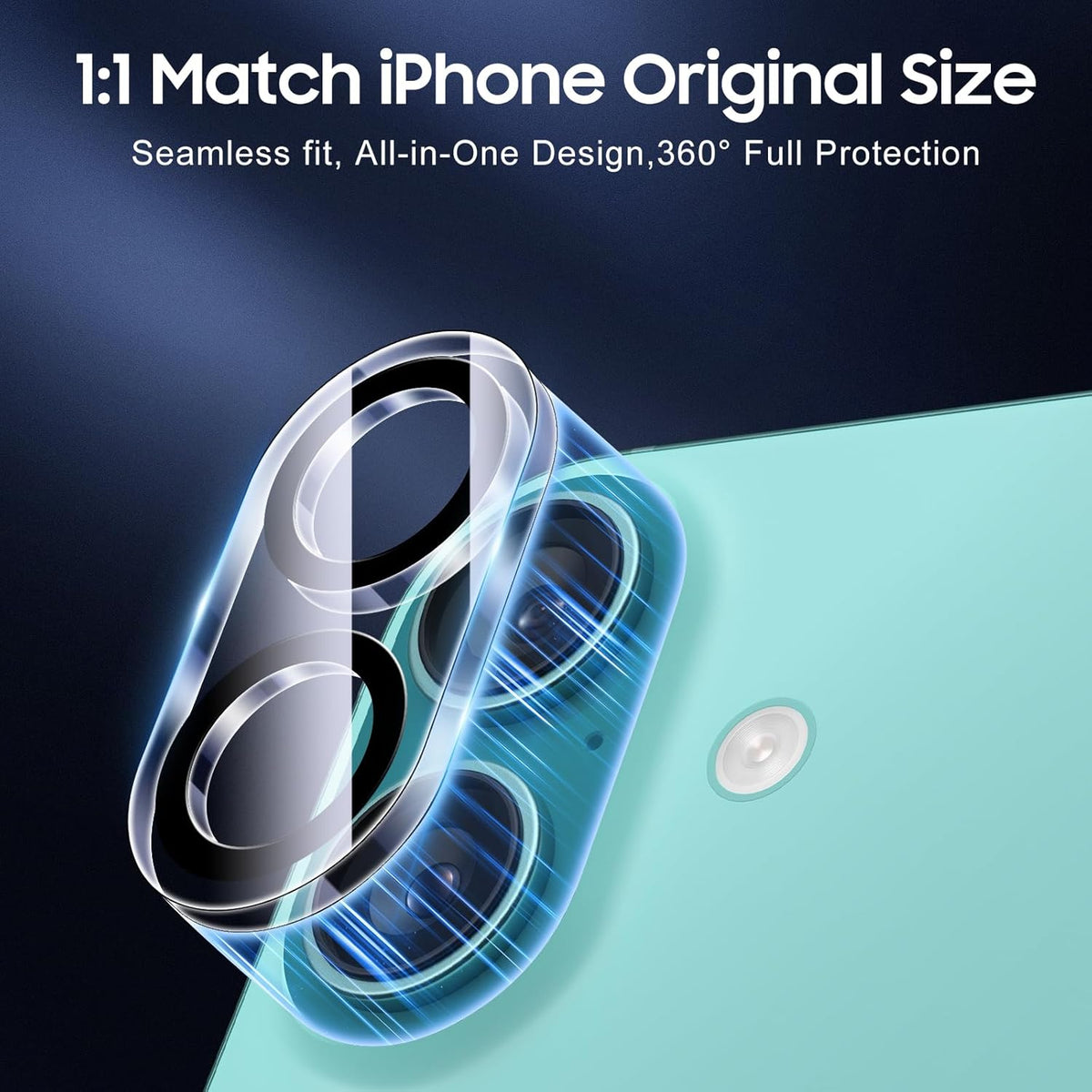 UniqueMe for 3 Pack iPhone 16 / iPhone 16 Plus Camera Lens Protector - [Drop Protection] [Case Friendly] 9H Tempered Glass Camera Cover Screen [Update New Version]