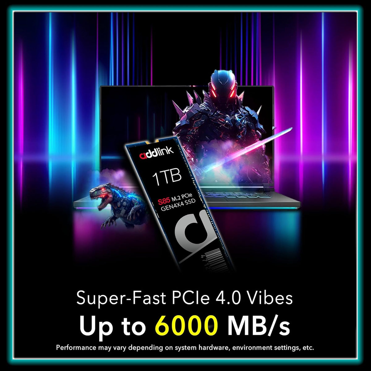 Addlink S85 1TB M.2 PCIe NVMe Gen4 Memory Expansion SSD, Speed Up to 6000 MB/s, Internal Solid State Drive with HMB Technology for Laptop, Gaming and Creators