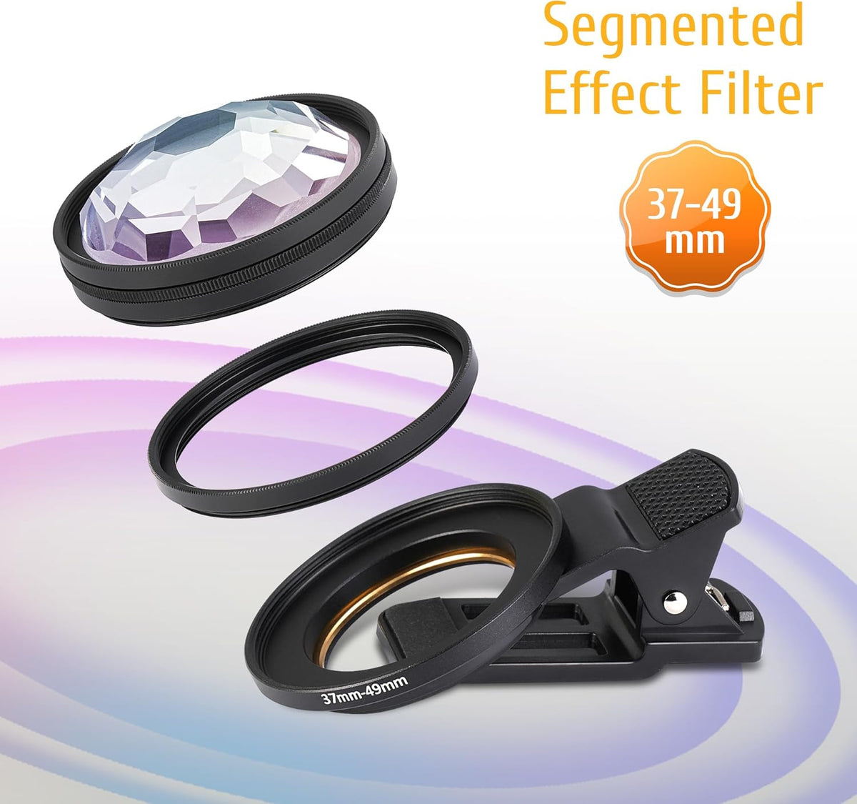 Kaleidoscope Prism Lens for iPhone & Android – Clip-On Multi Refraction Filter Lens for Mobile Photography, K9 Optical Glass Creative Phone Camera Attachment