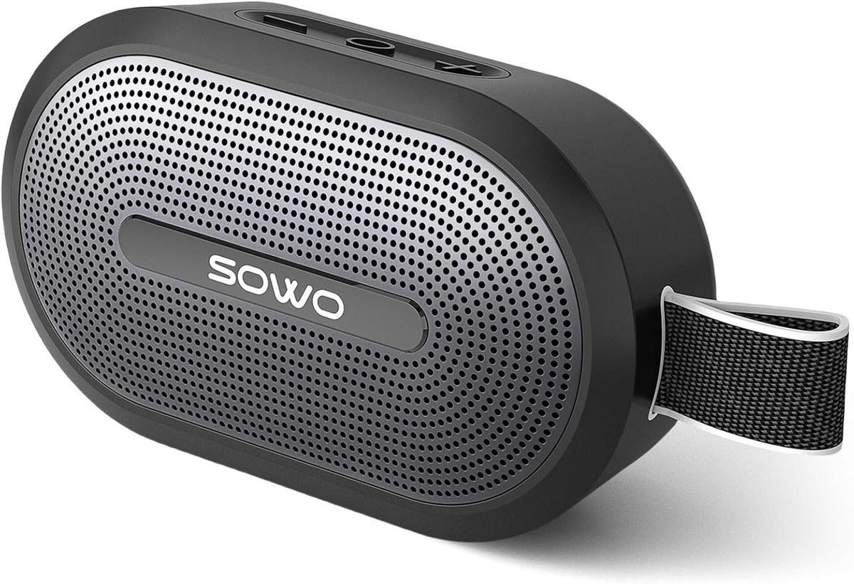 SOWO Wireless Portable Small Speaker, Ultra Magnetic Bluetooth Speaker for Golf Cart, Coverless IP67 Waterproof, 24 H Playtime, Pro Sound, Clip Hanging Design for Outdoor, Indoor - Black