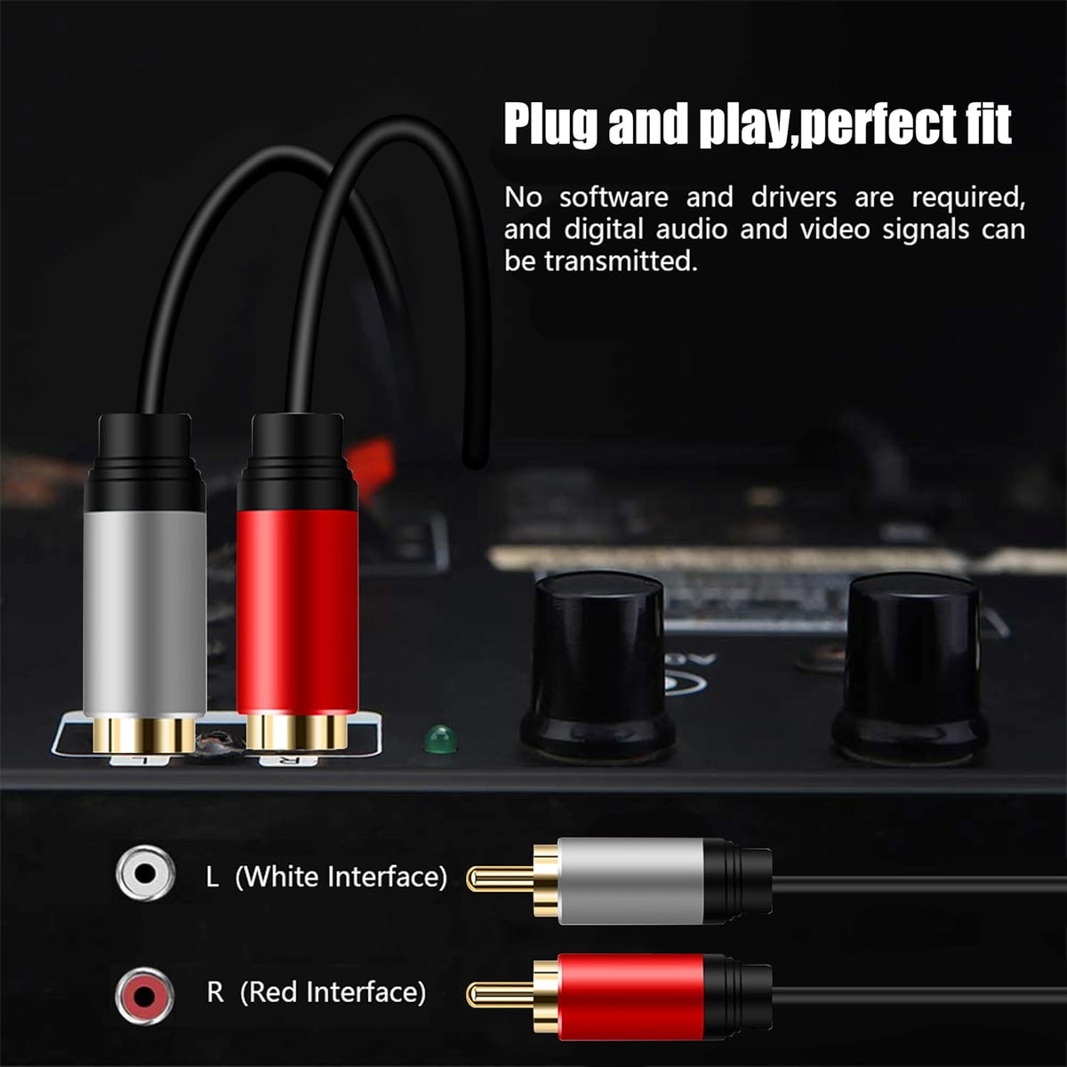 2RCA 2RCA 15Ft, 2 2 (15Ft/5M) Tan QY to Cable Gold-Plated RCA Male to RCA Male Stereo Audio Cable for Home Theater