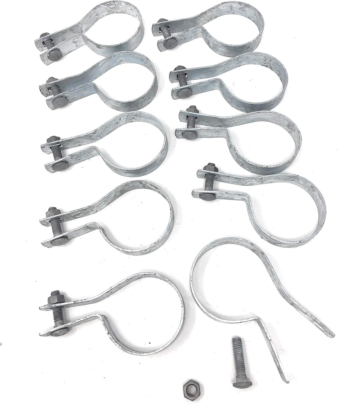 Galvanized Steel Chain Link Tension Band, Durable Steel Chain Link Fence Hardware, Rust-Resistant, Easy Install, Includes Required Bolt (3, 1-3/8")