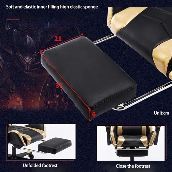 Office Chair E-Sports Chair Ergonomic Racing Swivel Chair high Back Gaming Chair with Footstool Office Chair Computer Chair Chair (Color : Red) Needed